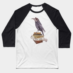 : Crow Plague Doctor Say quote stay safe vintage style Baseball T-Shirt